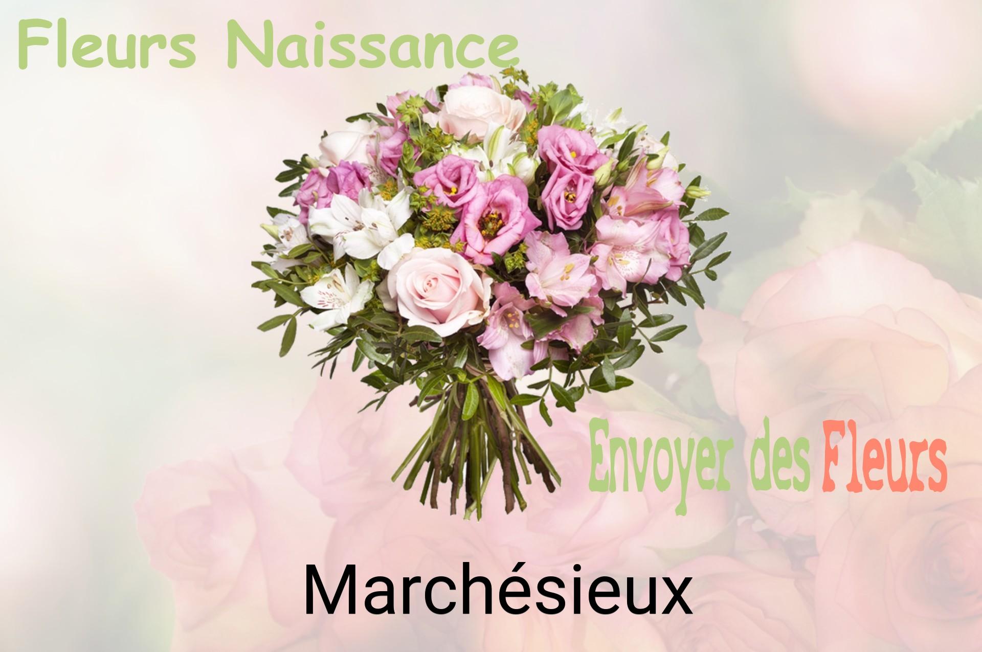 Bouquet de fleurs de naissance livré à Marchésieux