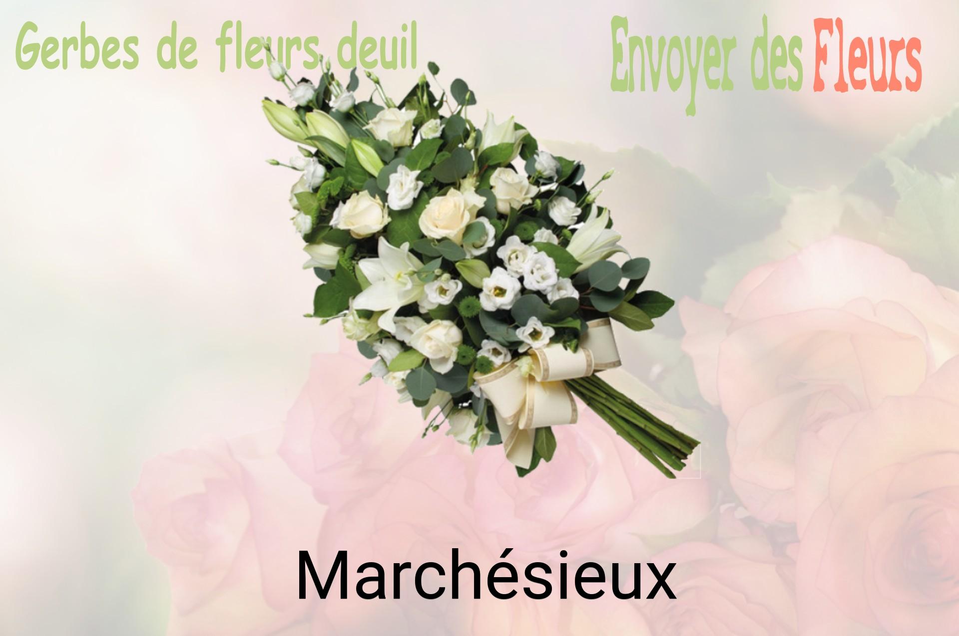 Gerbe de fleurs de deuil livrée à Marchésieux